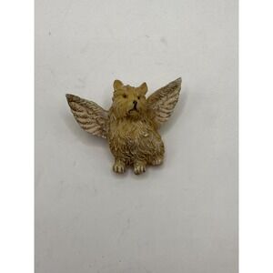 Vintage Angel Dog Brooch – Memorial Statement Pin